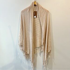 Kerisma Beige Lightweight Tassel Shawl